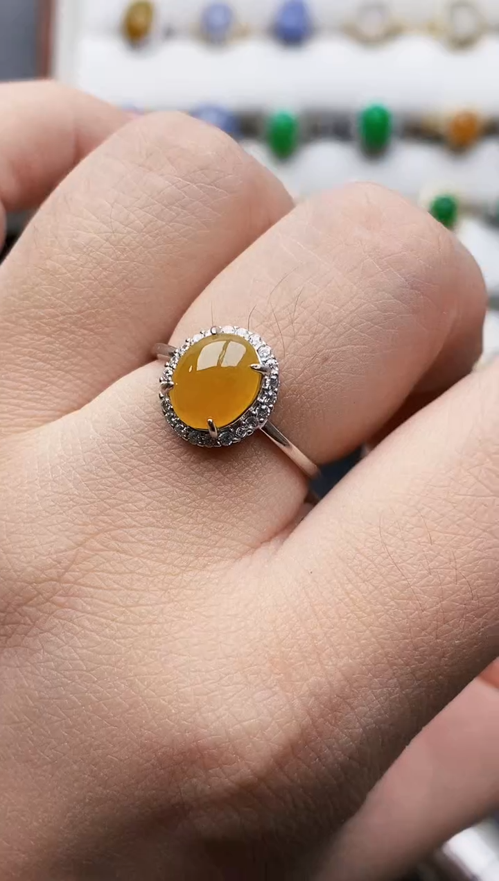 银S925镶嵌戒指翡翠神****?1219