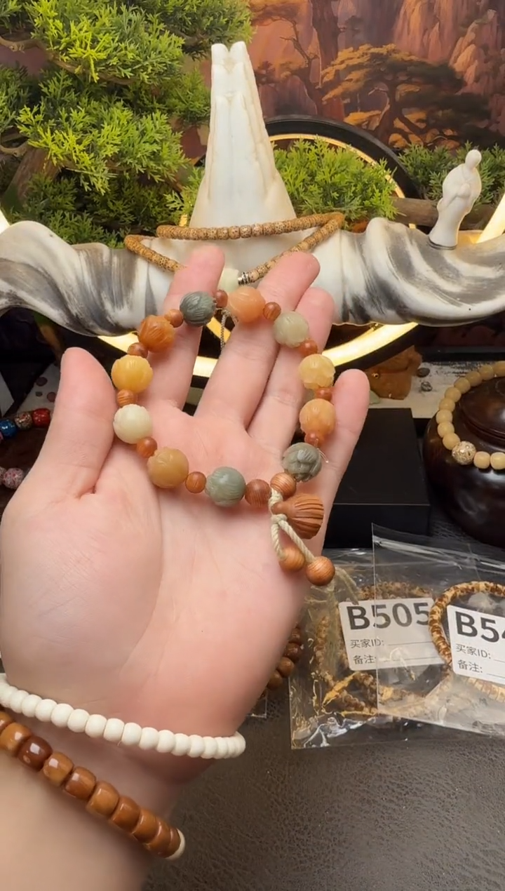 菩提手串/手链菩提根莲花雕刻单圈