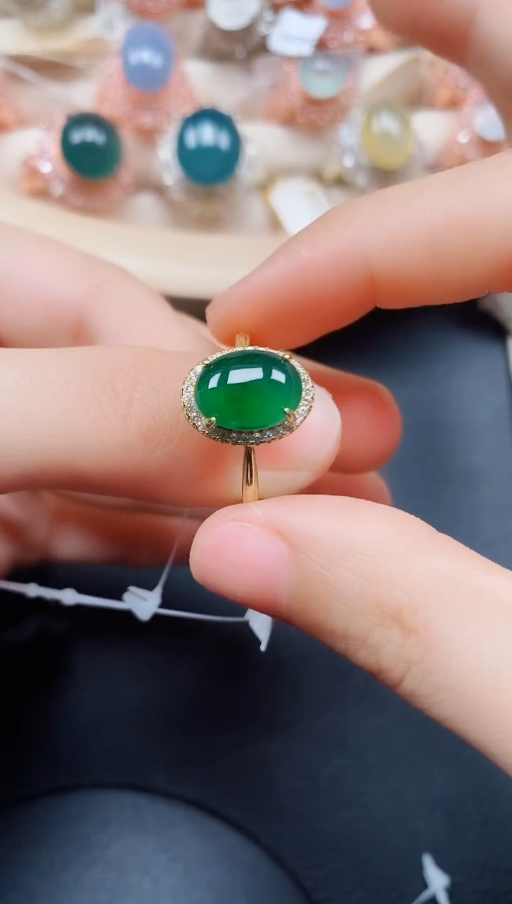 【闪购商品】翡翠戒指银S925镶嵌翡翠