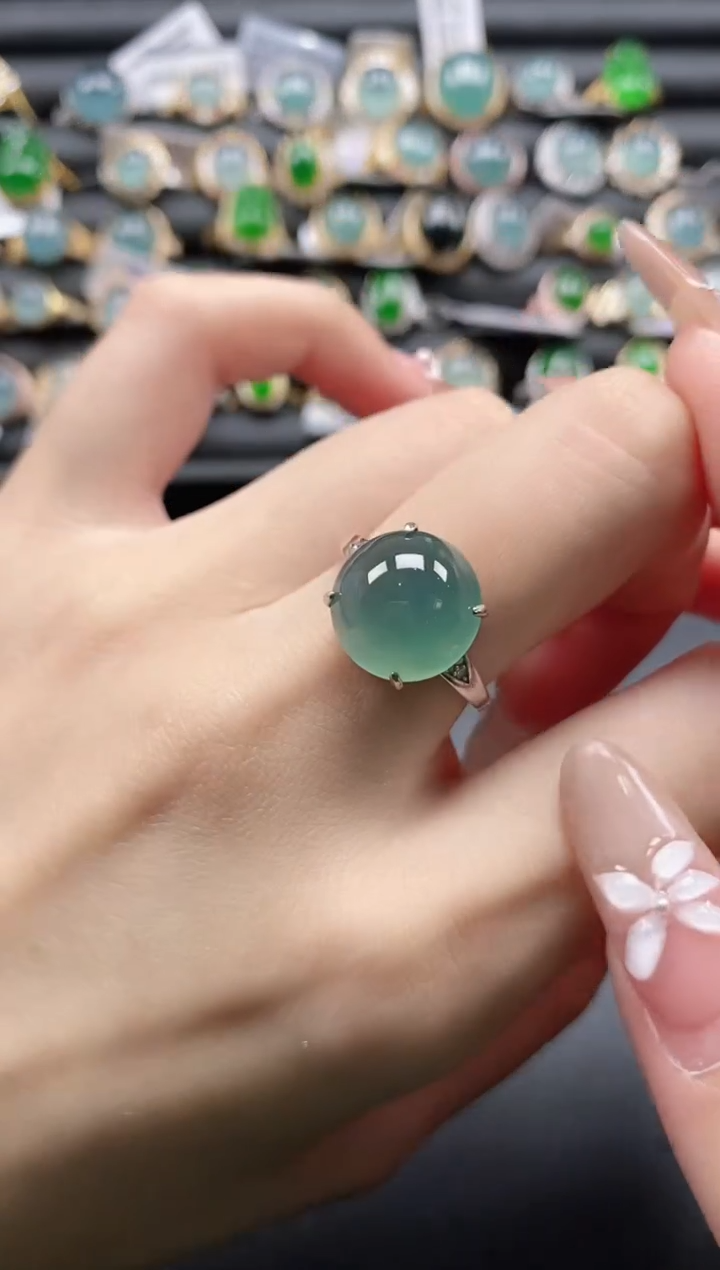 【闪购商品】翡翠戒指银S925镶嵌11111