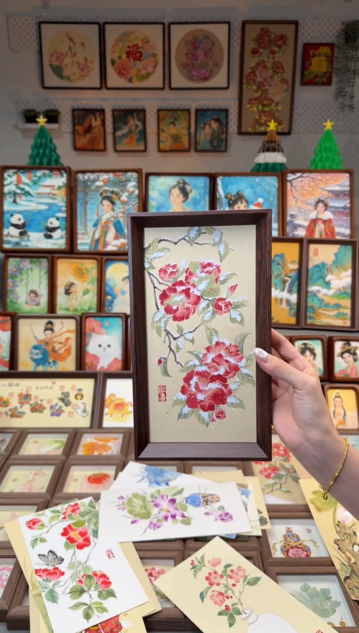 国画雪山茶 手绘国画27