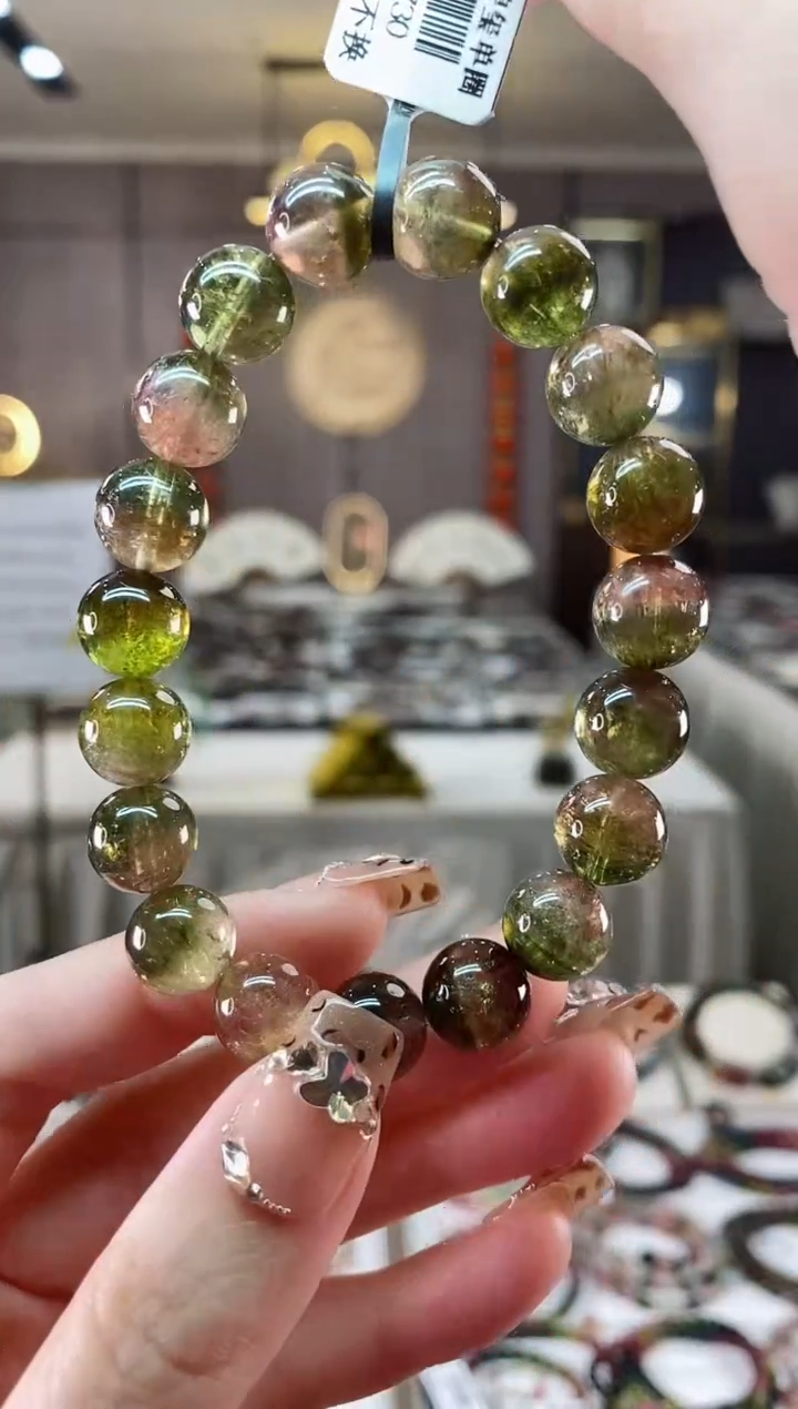 【闪购商品】碧玺西瓜单圈手串10mm+未镶嵌一物一证dan