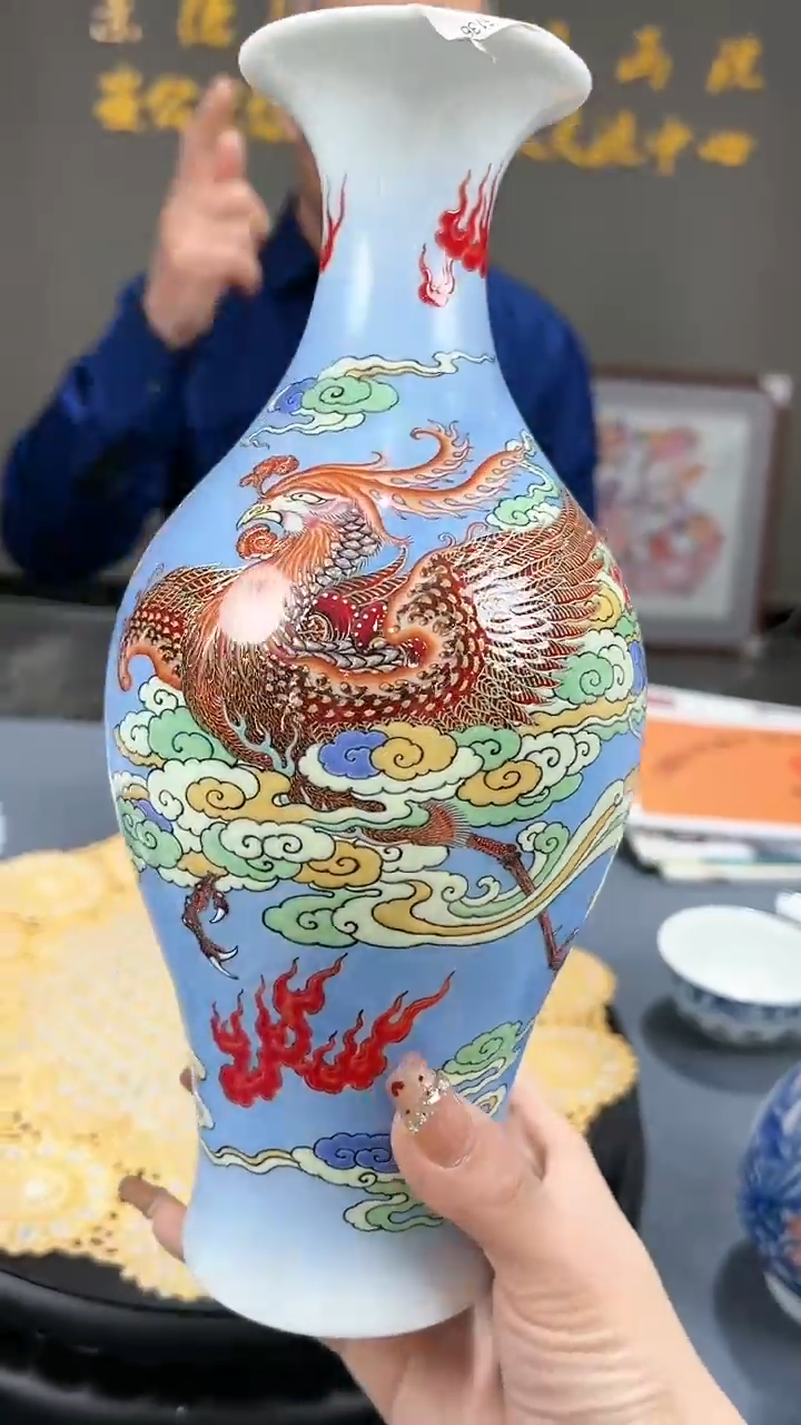 【闪购商品】官窑瓷画院696官窑瓷画院凤凤凰赏瓶