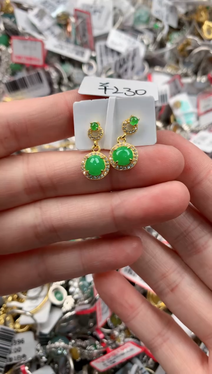 银S925镶嵌戒指翡翠555----10