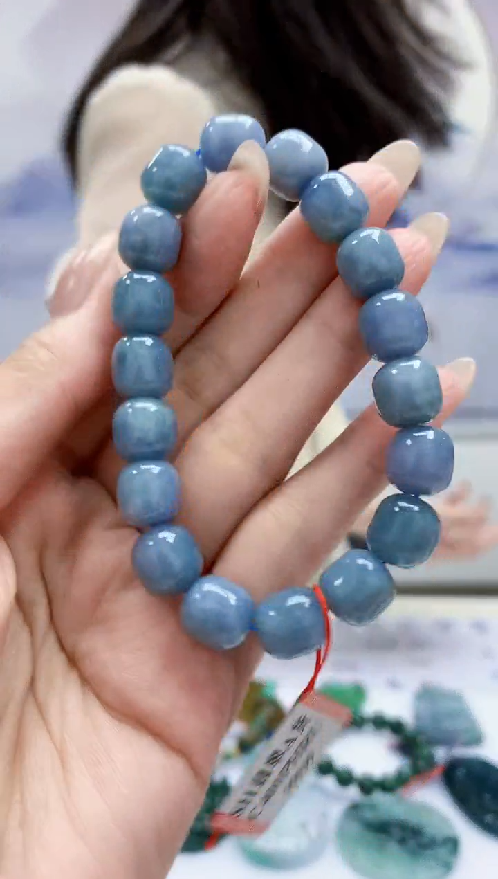 定制翡翠未镶嵌4852MM-毛货手串262