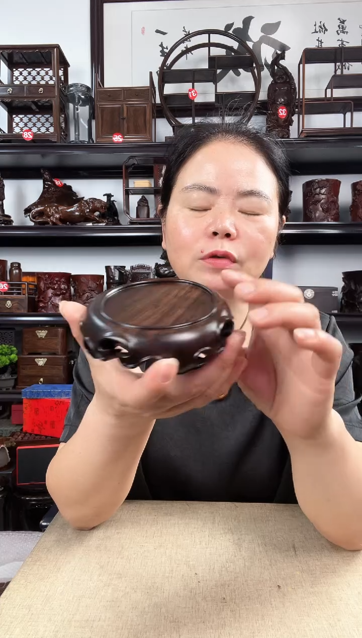 木小卷边圆老李红木工艺品
