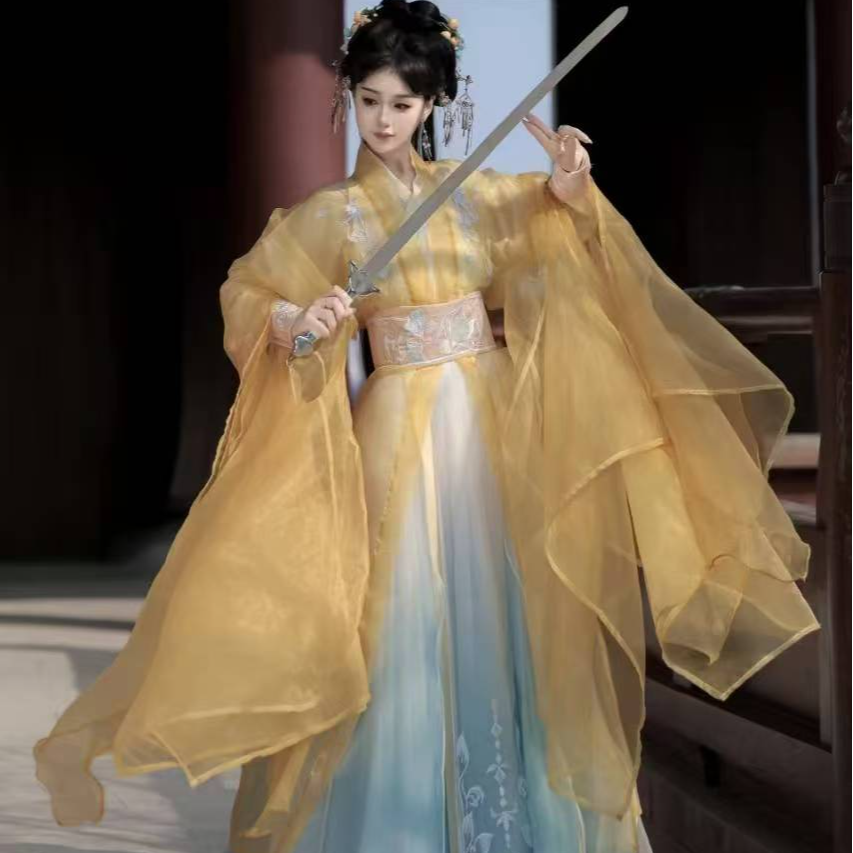 新品【羡风】改良绝美汉服女款日常清冷系侠客风春秋款全套