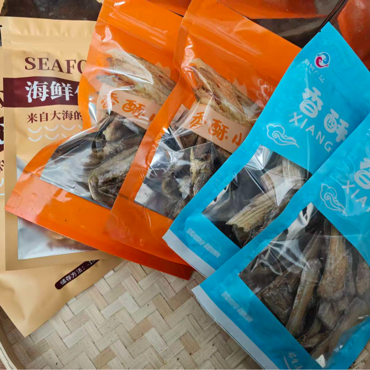 黄花渔酥100克*2袋 带渔100克*2袋 鳕渔片100克*2袋