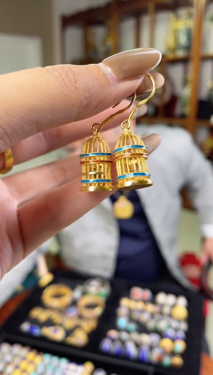 【闪购商品】非遗绝技花丝镶嵌耳环