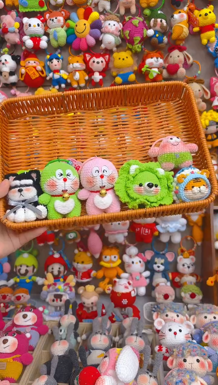 纯手工制作毛线钩织成品全家福