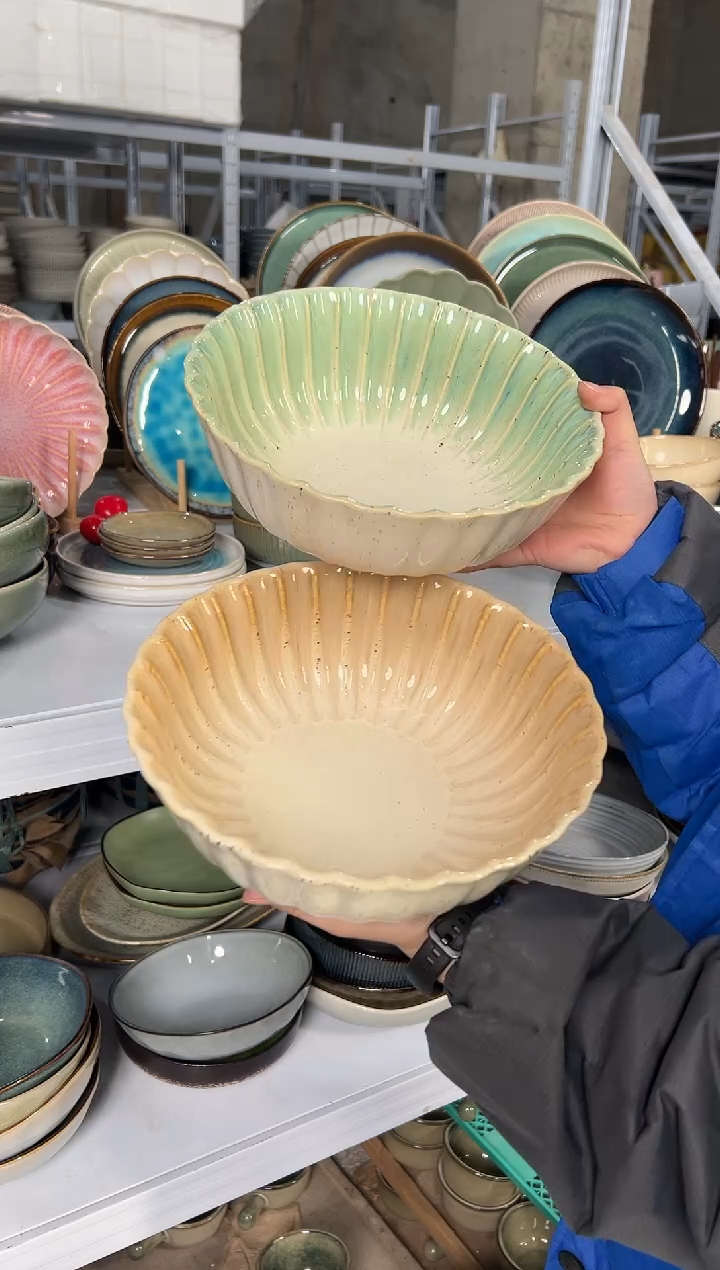 陶瓷外贸尾货瑕疵满20包邮X2 大汤碗