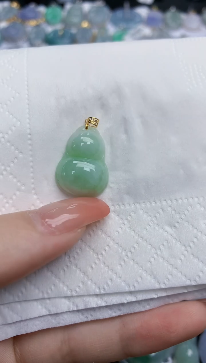 【闪购商品】翡翠颈饰18K金镶嵌天然缅甸翡翠A货