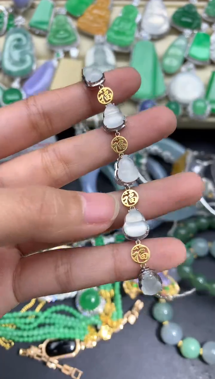 【闪购商品】翡翠手串18K金镶嵌391-中国好珍宝