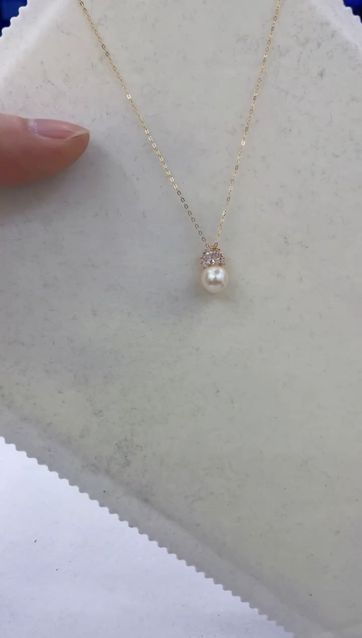 颈饰银S925镶嵌海水珍珠 