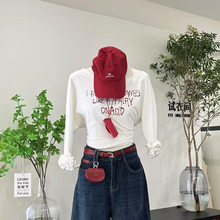 【潮流甜妹】韩系设计甜美风减龄显瘦百搭T恤-8215