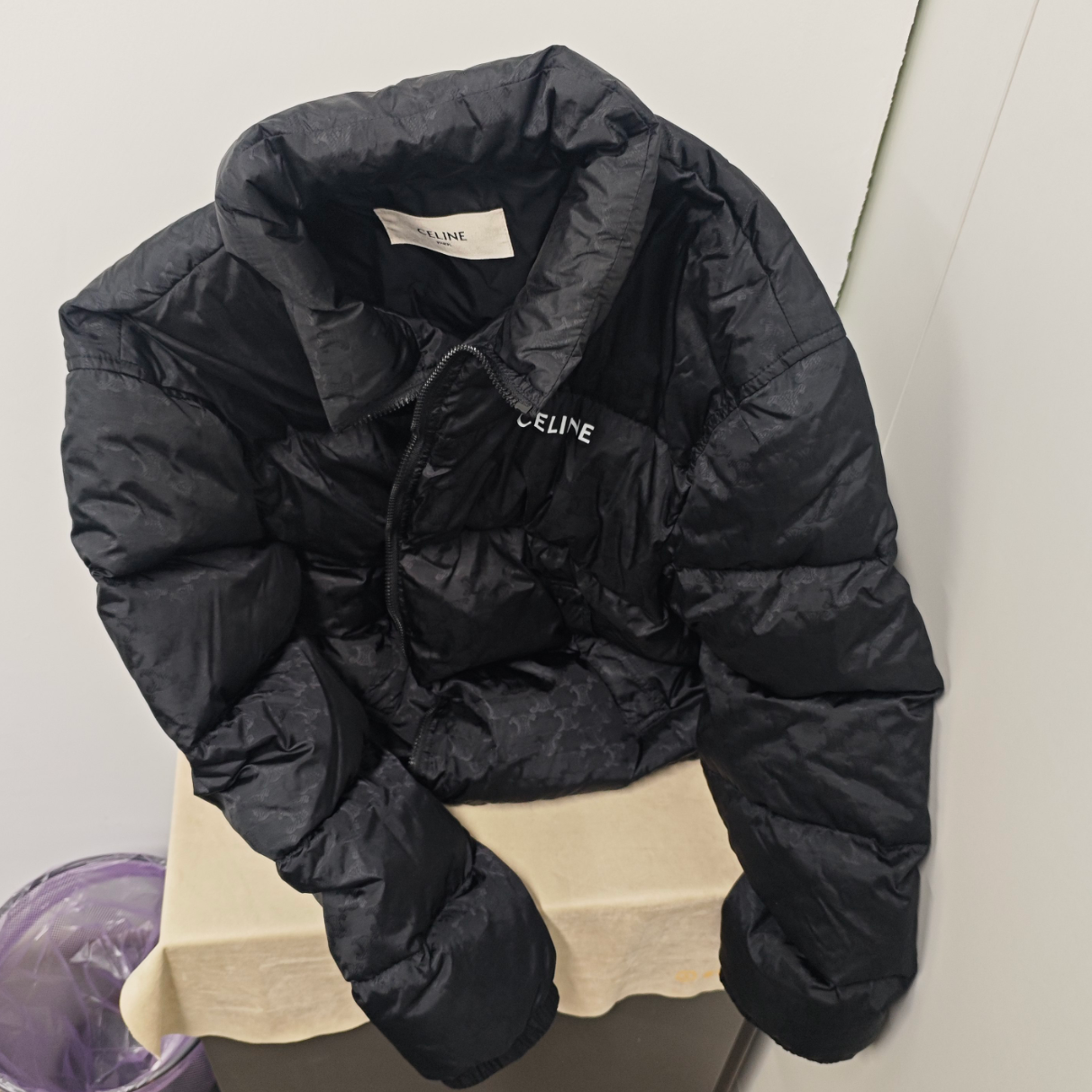 95新 Celine/思琳 麦殿/老花男款羽绒服50码黑色/251214CYRVQ01