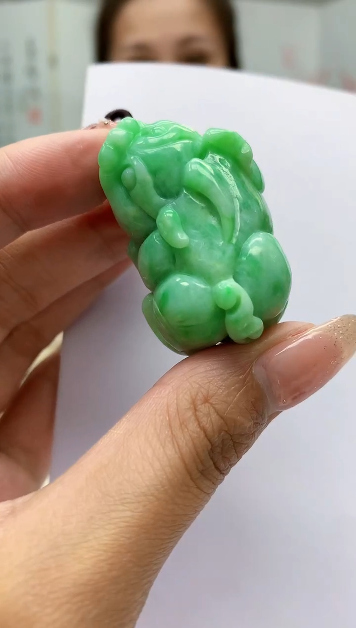 【闪购商品】定制翡翠未镶嵌4989mm-毛货挂件67