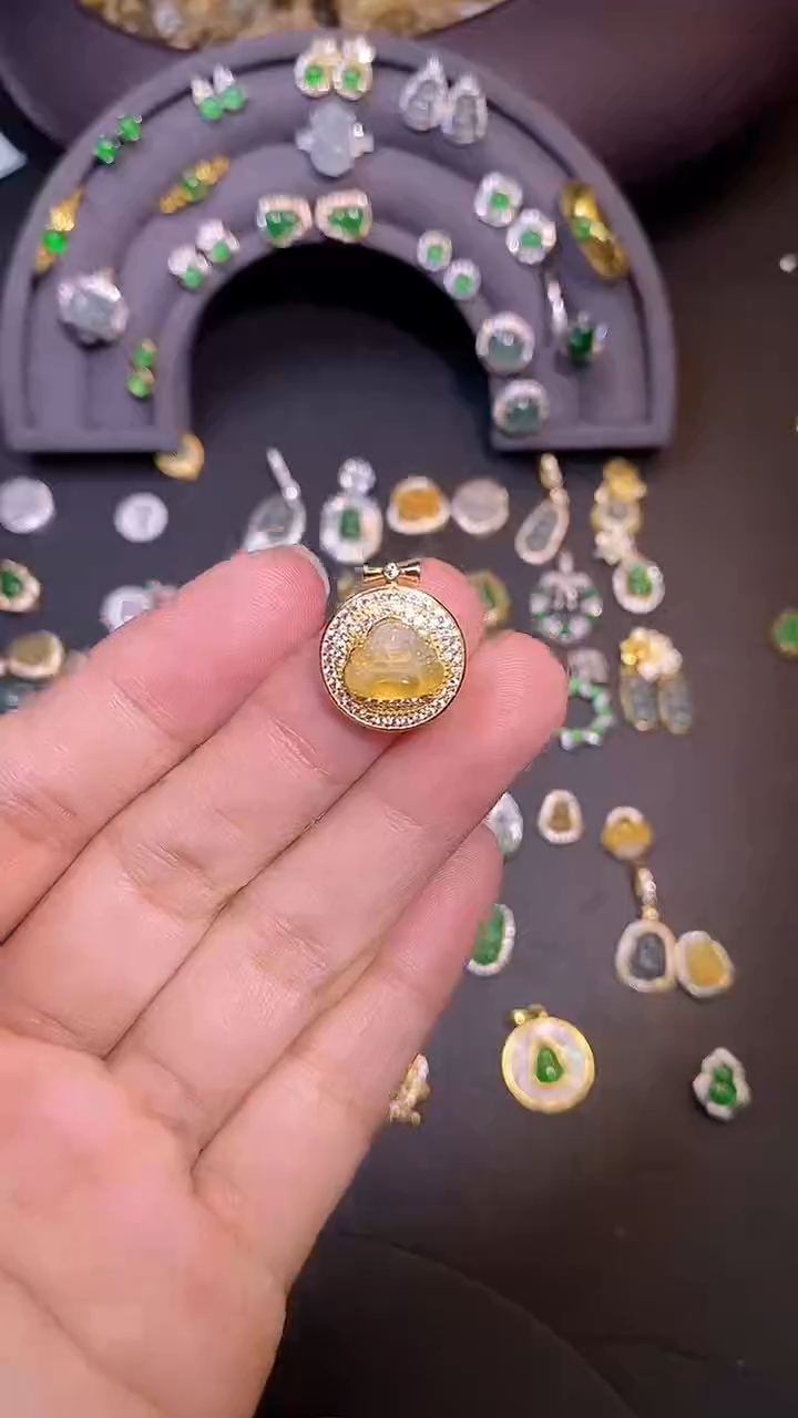 吊坠(不含链)银S925镶嵌翡翠1