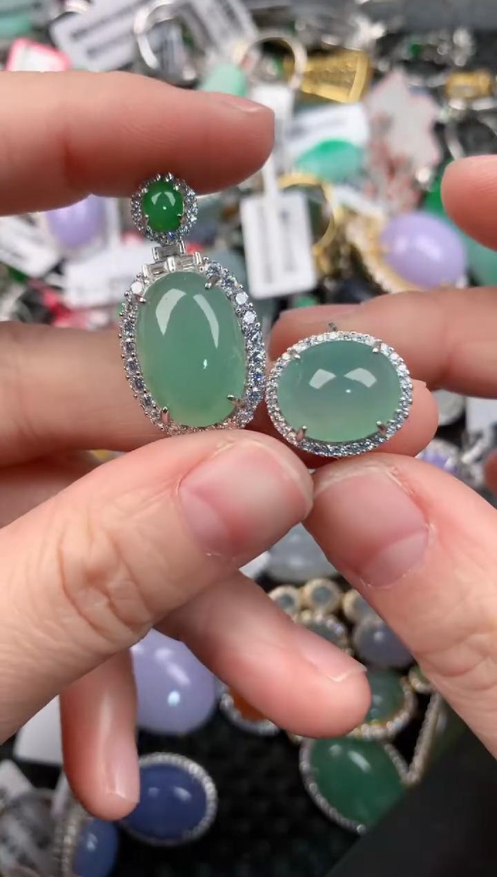 银S925镶嵌戒指翡翠12-12-12    1