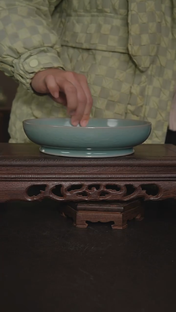 摆件瓷仿古手工圆洗
