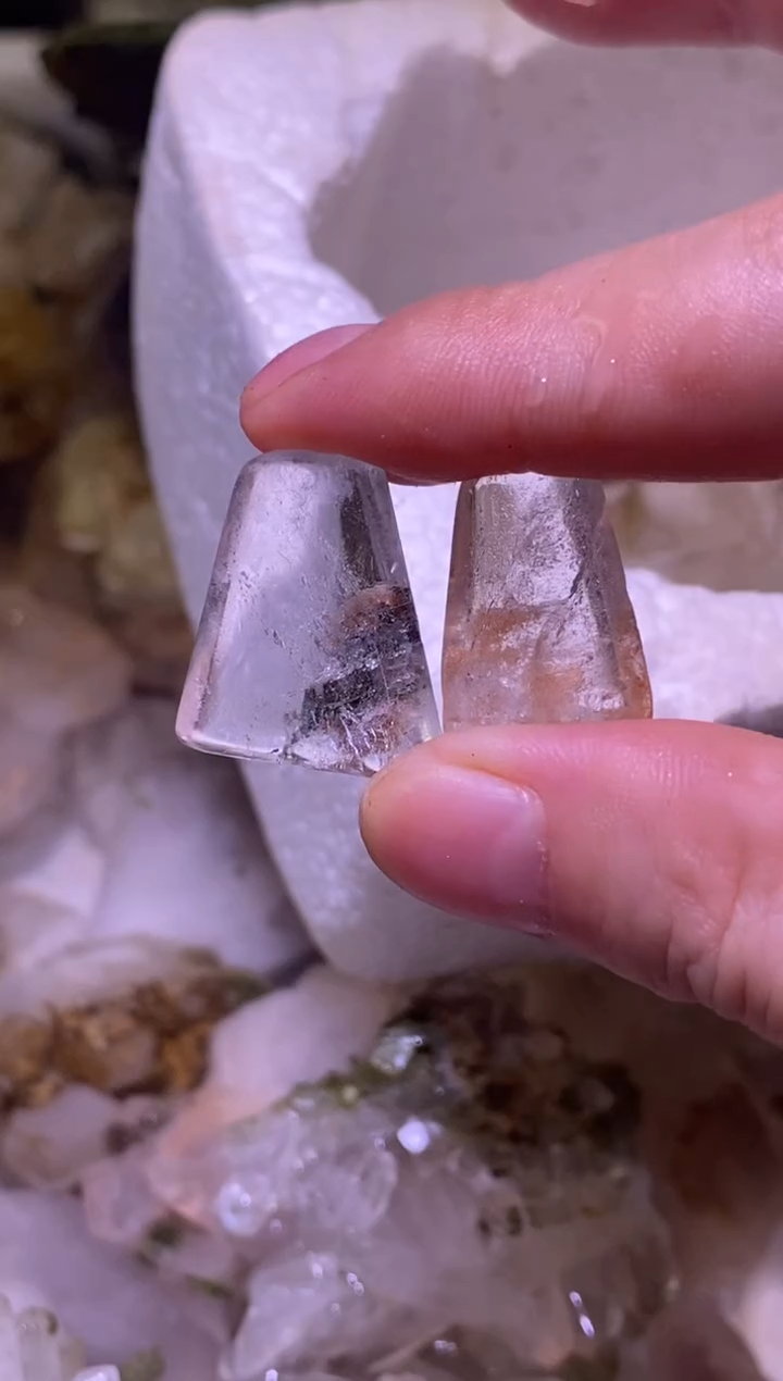 未镶嵌珠宝半成品水晶74号2颗幽灵方糖