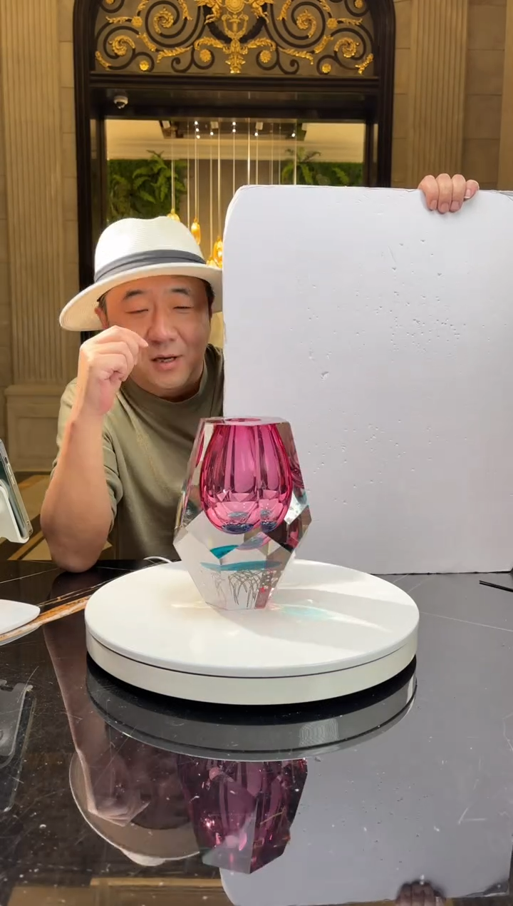 【闪购商品】摆件AJ05502金红水母小花瓶