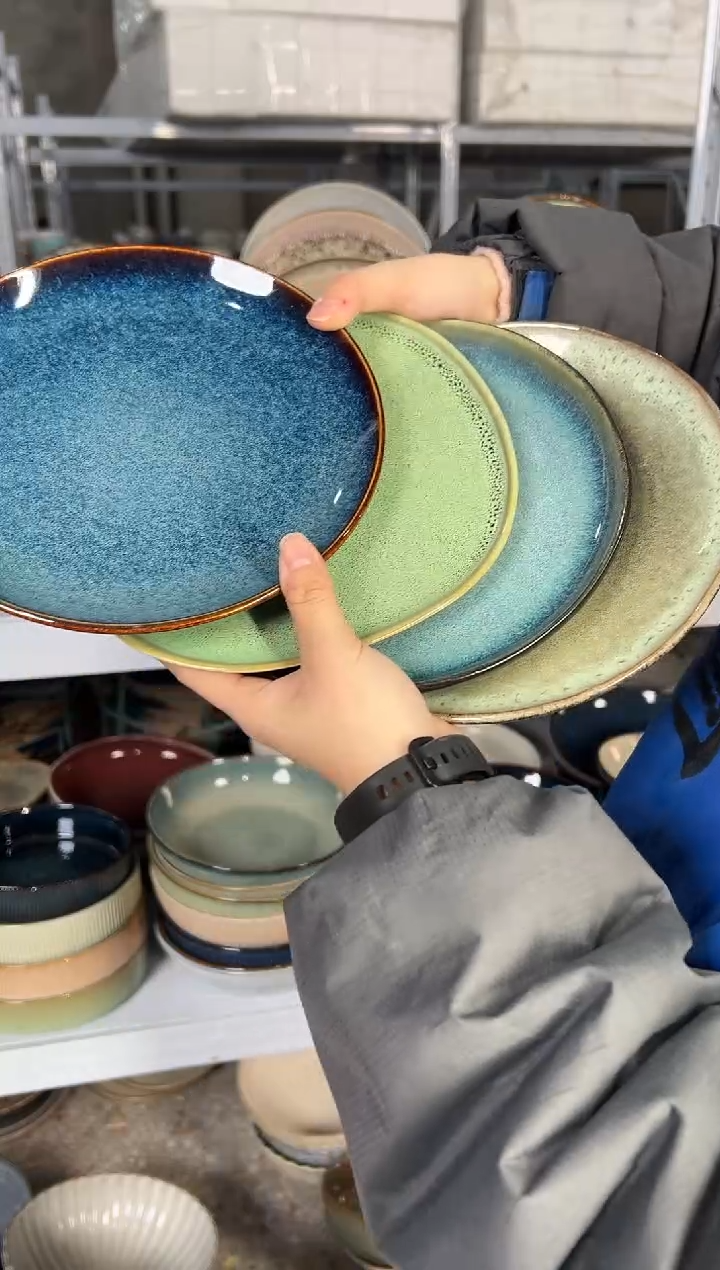 陶瓷外贸尾货瑕疵满20包邮X4 小盘8英寸