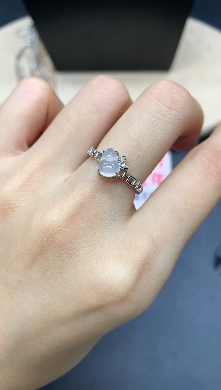 【闪购商品】翡翠戒指银S925镶嵌葫芦【多样性发其一】