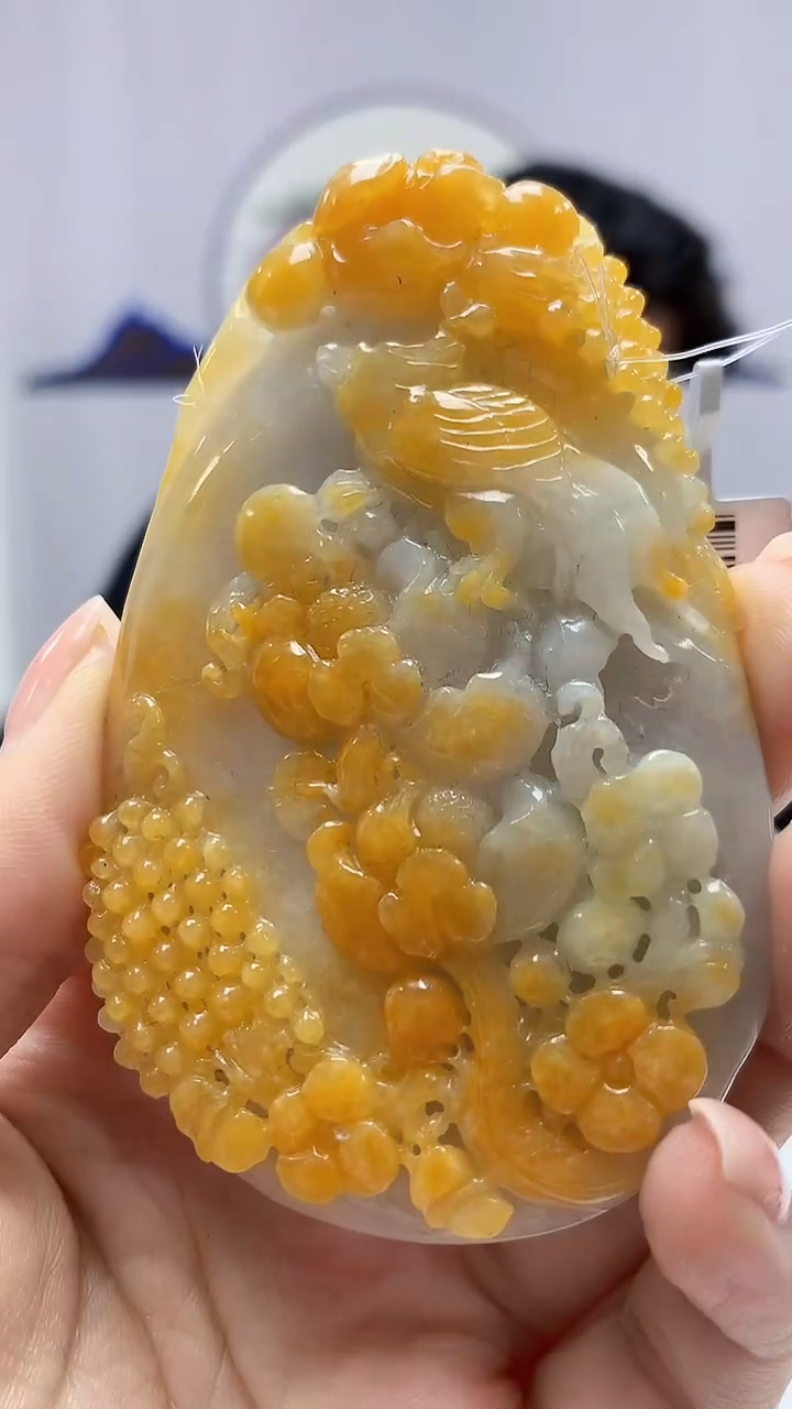 【闪购商品】定制翡翠未镶嵌5145ms-毛货23花鸟
