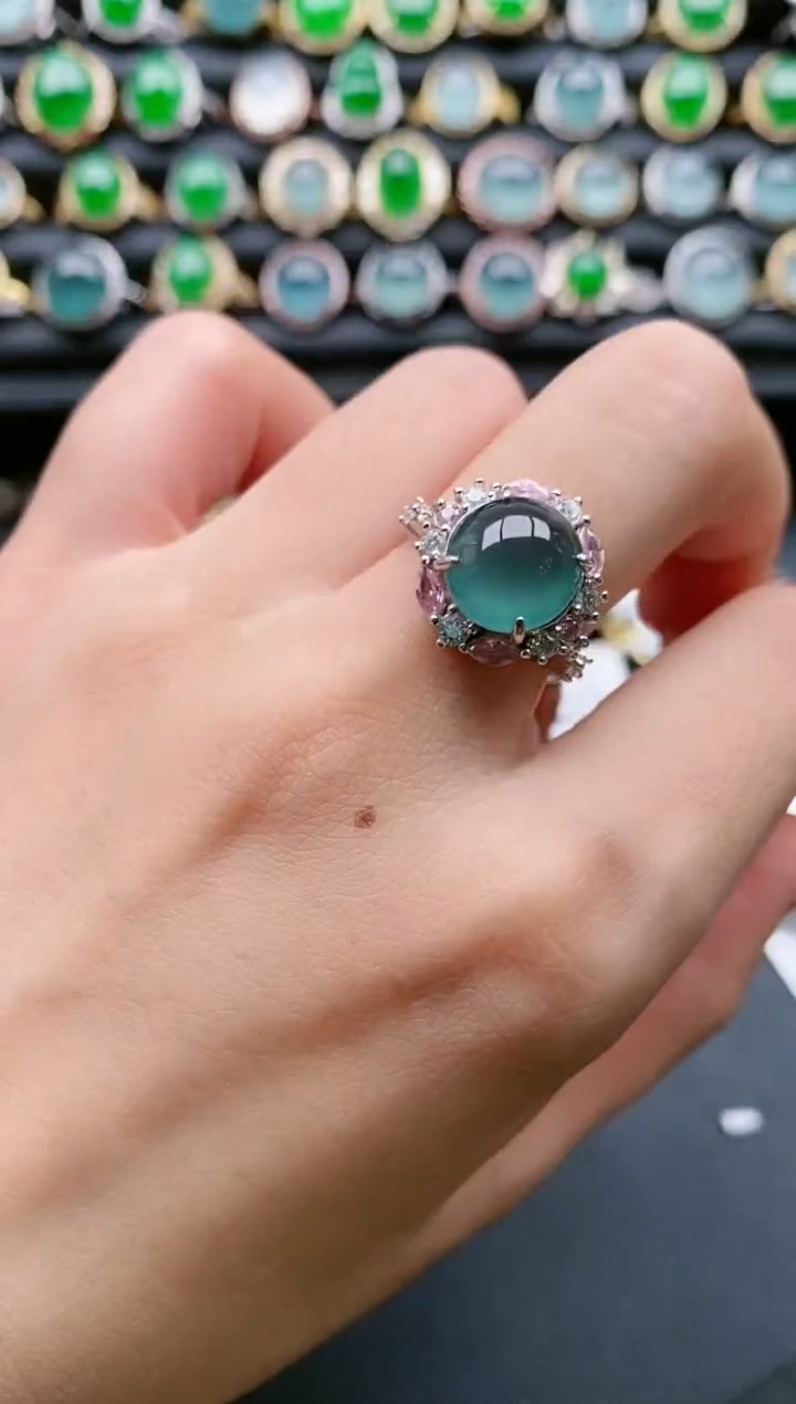 【闪购商品】翡翠戒指银S925镶嵌11111