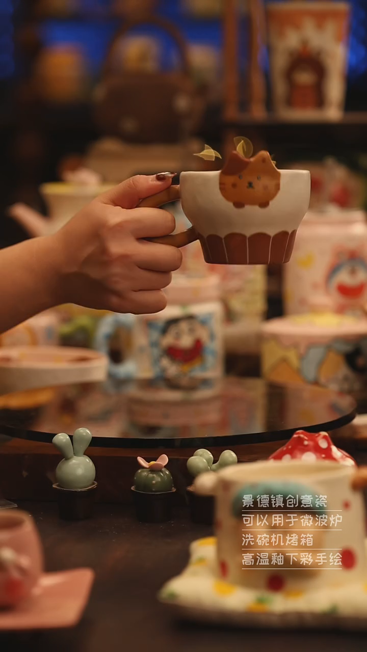 陶瓷景德镇可爱陶瓷釉下彩绘设计师款