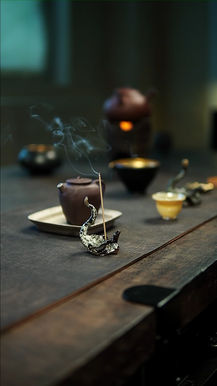 【闪购商品】张小恒陶泥岩玉釉天鹅香插