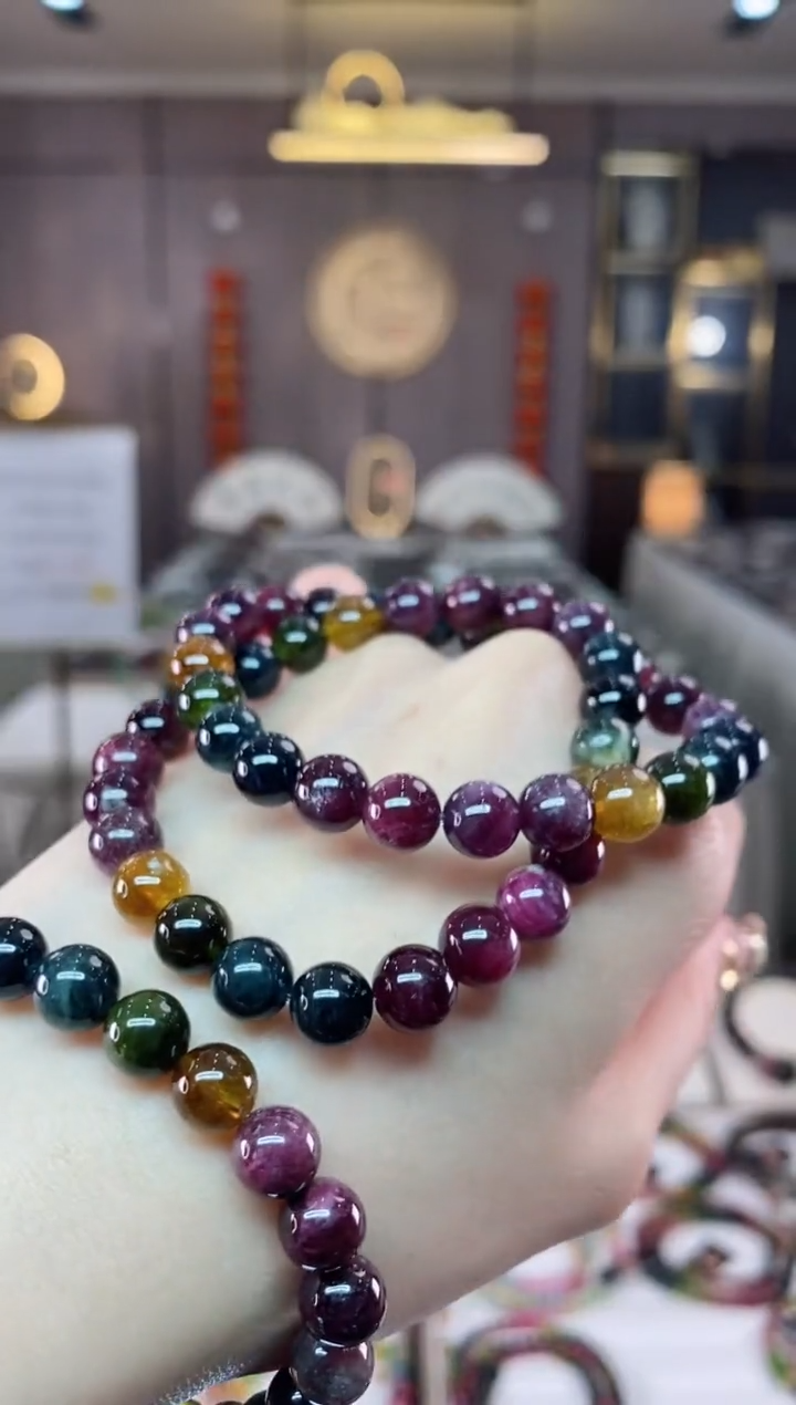 【闪购商品】碧玺单圈手串7mm+未镶嵌多样性发货一条dan