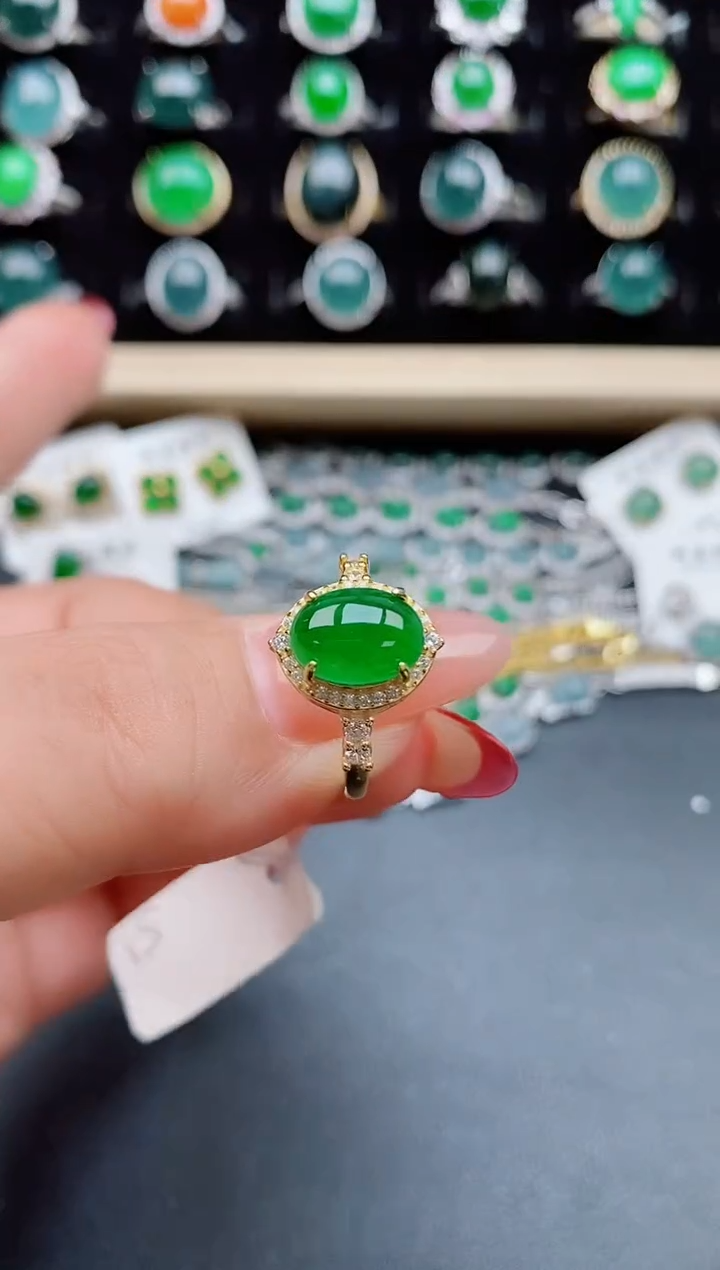 【闪购商品】翡翠戒指银S925镶嵌5080805