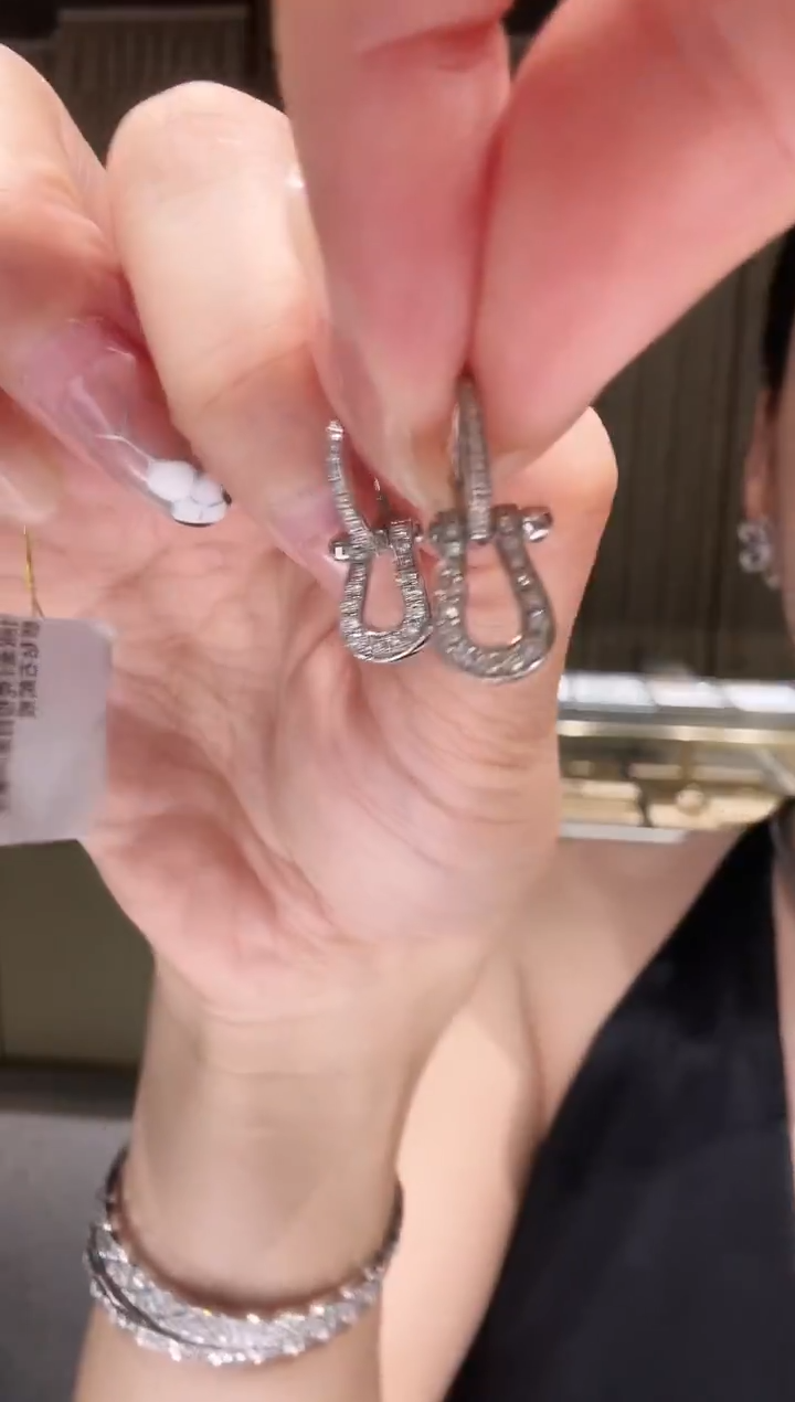 铂Pt950镶嵌耳饰钻石AY0212-PT