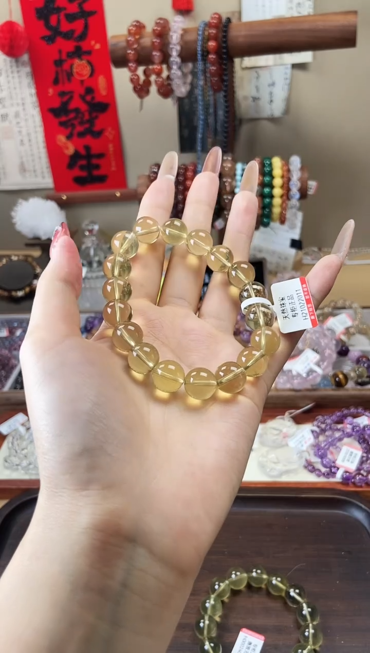 【闪购商品】水晶手链未镶嵌啤酒黄水晶11mm+