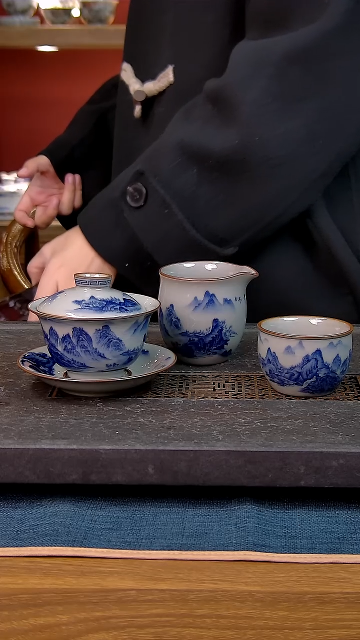 简装家用款3件套 老陶泥开片纹陶瓷茶具