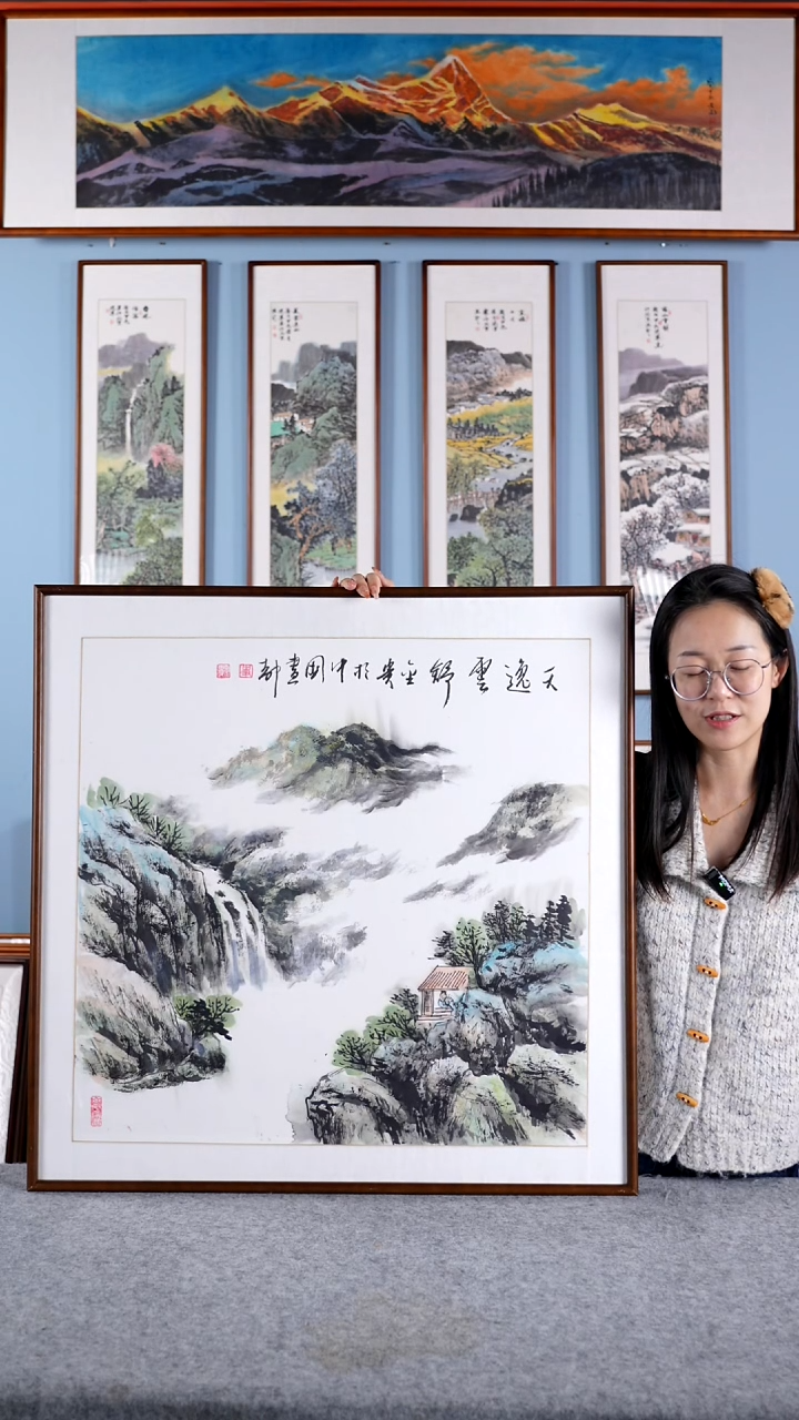 【闪购商品】国画史金贵《天逸云舒》手绘含框83*83