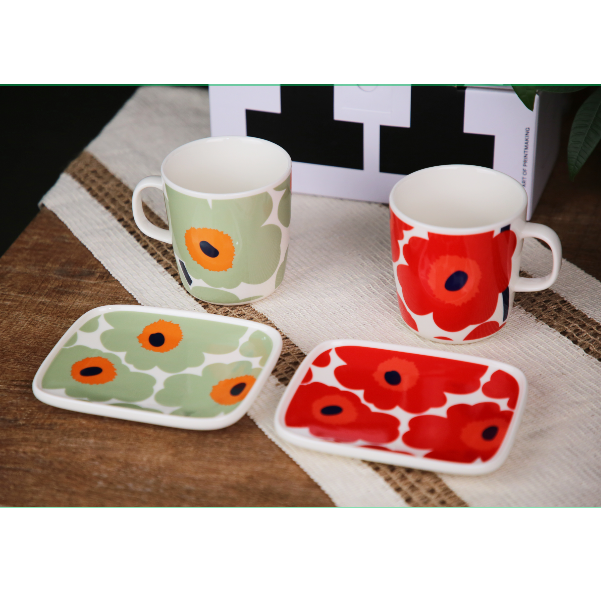 K252129 印花设计马克杯 两杯两碟套装