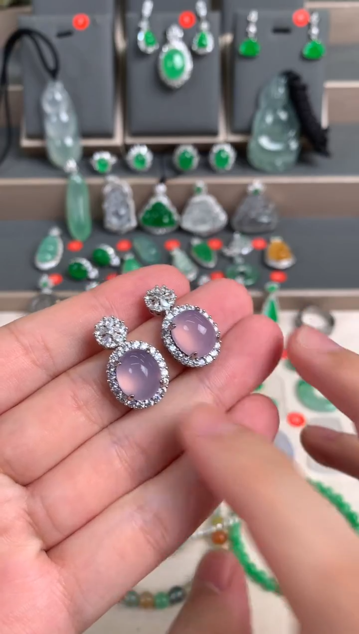 未镶嵌耳钉玛瑙/玉髓耳饰