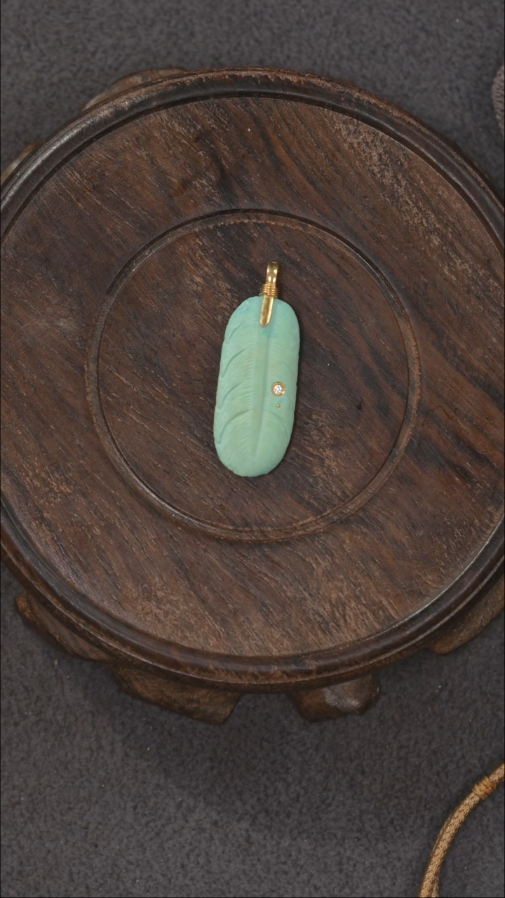 【闪购商品】绿松石挂饰18K金镶嵌1