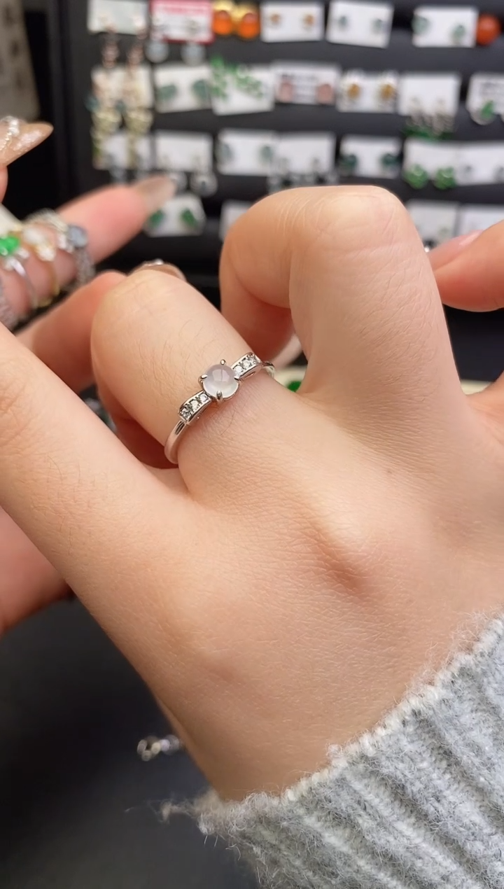 银S925镶嵌戒指翡翠0