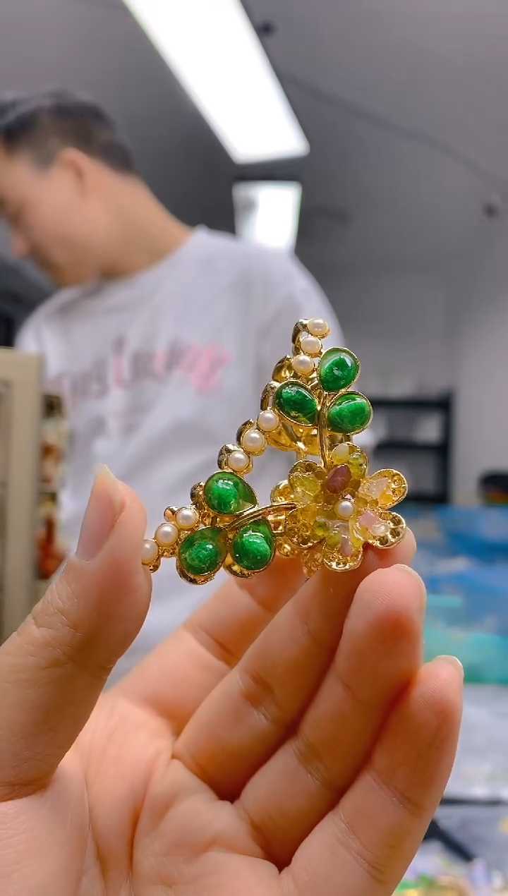 【闪购商品】翡翠耳饰合金0366翡翠发簪