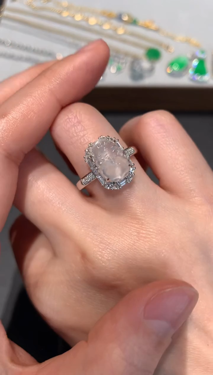 【闪购商品】翡翠戒指18K金镶嵌A128-7980