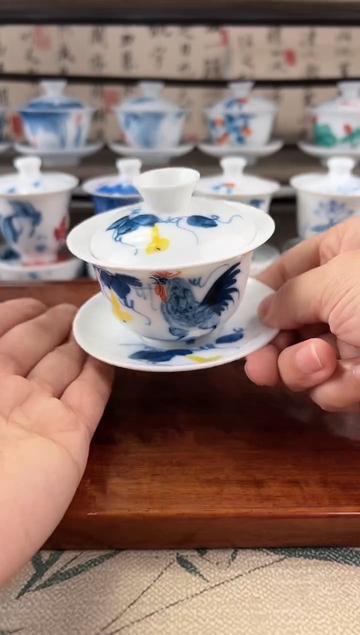 微瑕公鸡130ml三才盖碗