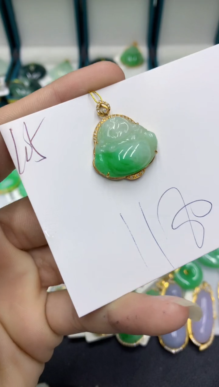 【闪购商品】翡翠颈饰18K金镶嵌翡翠