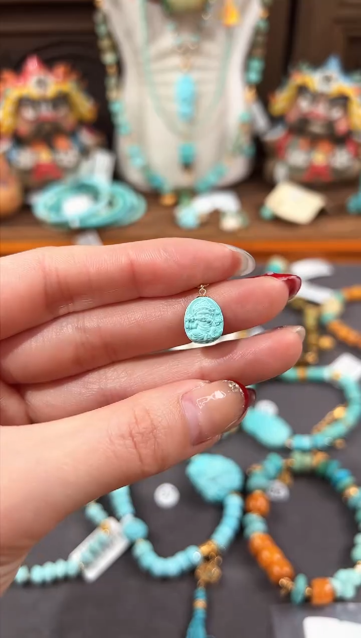 【闪购商品】绿松石提溜18K金镶嵌绿松石提溜