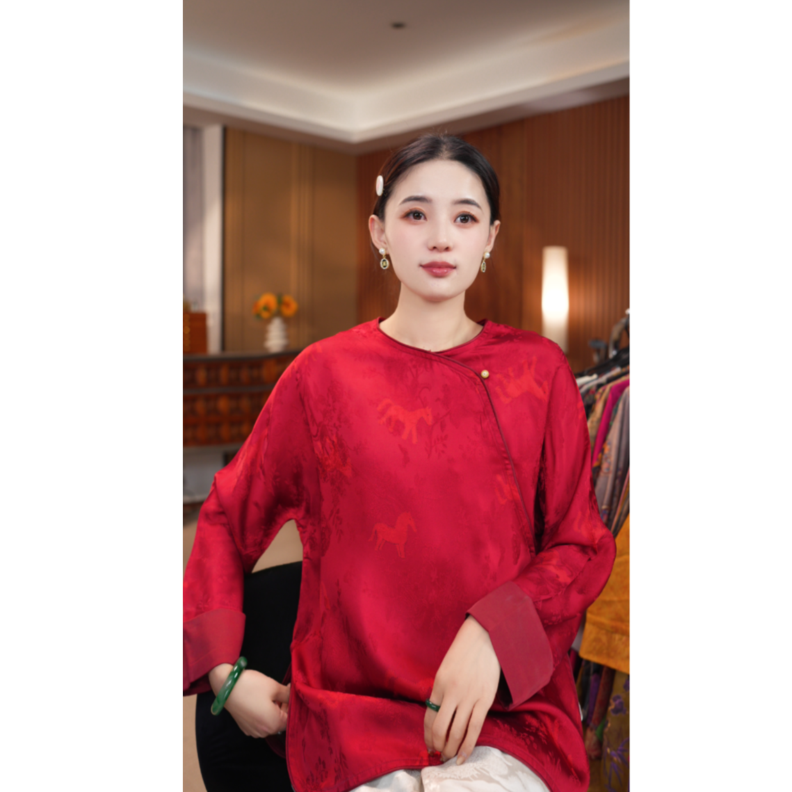【红罗】新中式国风中袖高定复古高级感改良上衣