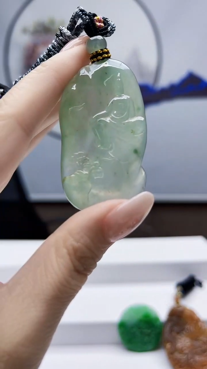 未镶嵌定制翡翠毛货挂件64