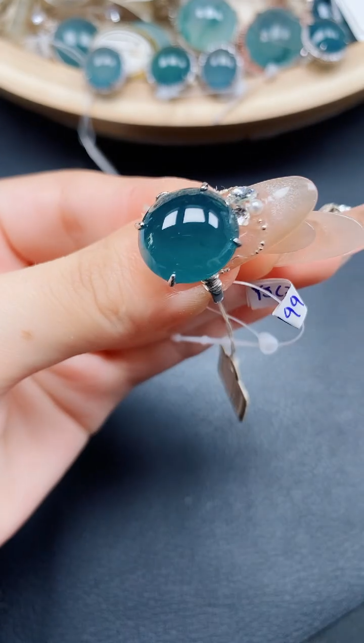 【闪购商品】翡翠戒指银S925镶嵌翡翠